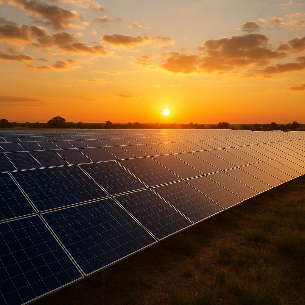 Saulės elektrinė, kurios veikimą prižiūri Solar Outlet specialistai